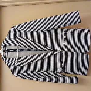 Express Women's White & Navy Striped Blazer |  Size XS